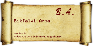 Bikfalvi Anna névjegykártya